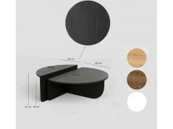 Mesa de estar Dgiarett, Mesa baixa de café, Suporte de revistas para sofá, Prateleira para sala de estar, 90x90h35 cm, Preto