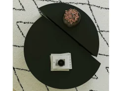 Mesa de estar Dgiarett, Mesa baixa de café, Suporte de revistas para sofá, Prateleira para sala de estar, 90x90h35 cm, Preto