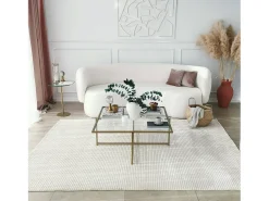 Mesa de estar Dhjulman, Mesa baixa para café, Suporte para sofá, Prateleira para sala de estar, 85x85h35 cm, Ouro