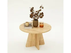 Mesa de estar Dkluiver, Mesa baixa para café, Suporte para sofá, Prateleira para sala de estar, 60x60h40 cm, Carvalho