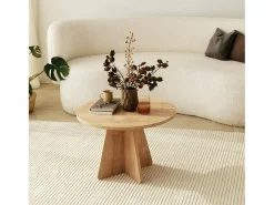 Mesa de estar Dkluiver, Mesa baixa para café, Suporte para sofá, Prateleira para sala de estar, 60x60h40 cm, Carvalho