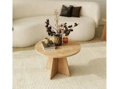 Mesa de estar Dkluiver, Mesa baixa para café, Suporte para sofá, Prateleira para sala de estar, 60x60h40 cm, Carvalho