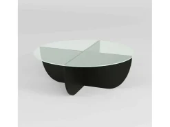 Mesa de estar Dpere, Mesa de café baixo, Porta-revistas para sofá, Prateleira de sala de estar, 90x90h30 cm, Preto