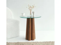 Mesa de estar Dperr, Mesa baixa para café, Suporte para sofá, Prateleira para sala de estar, 45x50h50 cm, Noz