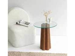 Mesa de estar Dperr, Mesa baixa para café, Suporte para sofá, Prateleira para sala de estar, 45x50h50 cm, Noz