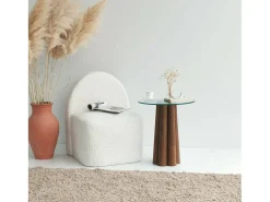 Mesa de estar Dperr, Mesa baixa para café, Suporte para sofá, Prateleira para sala de estar, 45x50h50 cm, Noz