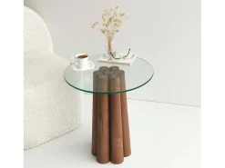 Mesa de estar Dperr, Mesa baixa para café, Suporte para sofá, Prateleira para sala de estar, 45x50h50 cm, Noz