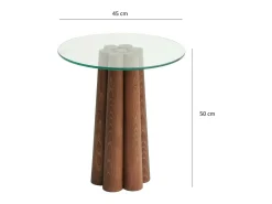Mesa de estar Dperr, Mesa baixa para café, Suporte para sofá, Prateleira para sala de estar, 45x50h50 cm, Noz