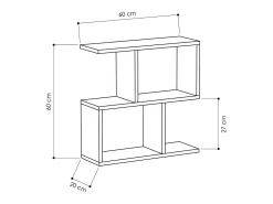 Mesa de estar Dpersend, Mesa de café, Porta-revistas para sofá, Prateleira de sala, 60x20h60 cm, Antracite