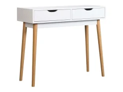 Mesa de hall branca Fiano com 2 gavetas, 78x90x35 cm