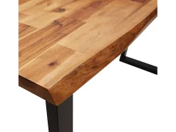 Mesa de jantar c/ bordas vivas 140x40x80 cm acácia maciça