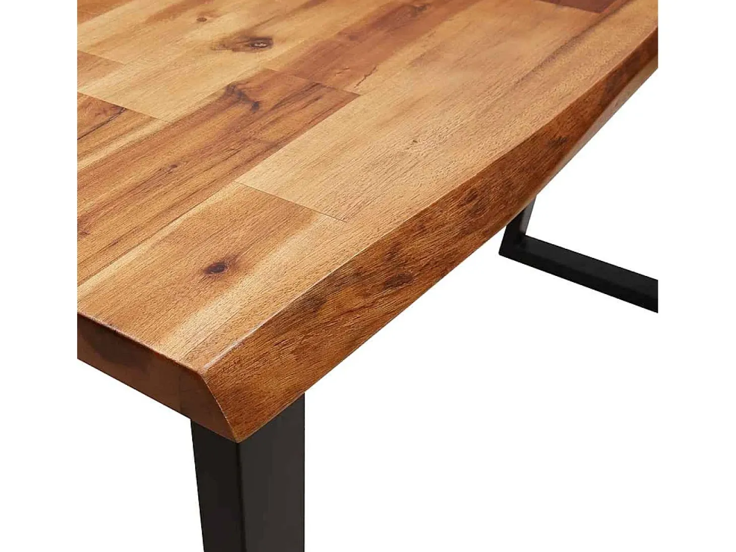 Mesa de jantar c/ bordas vivas 140x40x80 cm acácia maciça