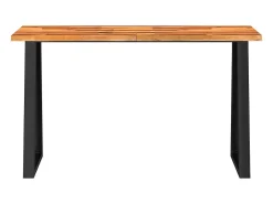 Mesa de jantar c/ bordas vivas 140x40x80 cm acácia maciça