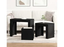 Mesa de Ninho 3 pcs Carvalho preto 61x30x50 cm