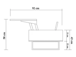 Mesa de sala de estar Dboc, Mesa baixa para café, Suporte para sofá, Prateleira para sala de estar, 120x60h43 cm, Nogueira e Preto