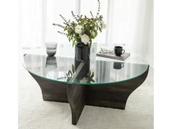 Mesa de sala de estar Dborrell, Mesa de café, Suporte de revistas para sofá, Prateleira para sala de estar, 92x92h36 cm, Antracite