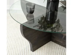 Mesa de sala de estar Dborrell, Mesa de café, Suporte de revistas para sofá, Prateleira para sala de estar, 92x92h36 cm, Antracite