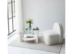 Mesa de sala de estar Dcaporal, Mesa de café, Porta-revistas para sofá, Prateleira para sala de estar, 75x75h40 cm, Branco