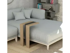 Mesa de sala de estar Dghisolf, Mesa de café, Suporte de revistas para sofá, Prateleira para sala de estar, 30x40h57 cm, Carvalho e Antracite