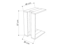 Mesa de sala de estar Dghisolf, Mesa de café, Suporte de revistas para sofá, Prateleira para sala de estar, 30x40h57 cm, Carvalho e Antracite
