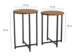 Mesa de sala de estar Dluperin, Mesa de café, Suporte de revistas para sofá, Prateleira para sala de estar, 70x35h55 cm, Carvalho