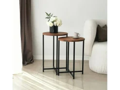 Mesa de sala de estar Dluperin, Mesa de café, Suporte de revistas para sofá, Prateleira para sala de estar, 70x35h55 cm, Carvalho