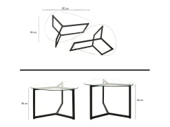 Mesa de sala de estar Dmotoles, Mesa baixa para café, Suporte para sofá, Prateleira para sala de estar, 82x58h40 cm, Preto