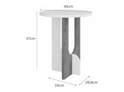 Mesa de sala de estar Dpa, Mesa de café baixo, Porta-revistas para sofá, Prateleira de sala de estar, 40x40h47 cm, Branco e Carvalho