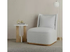Mesa de sala de estar Dpa, Mesa de café baixo, Porta-revistas para sofá, Prateleira de sala de estar, 40x40h47 cm, Branco e Carvalho