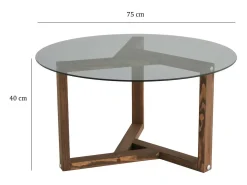 Mesa de sala de estar Dperalt, mesa baSso de café, porta-revistas para sofá, prateleira para sala de estar, 75x75h40 cm, Tortora