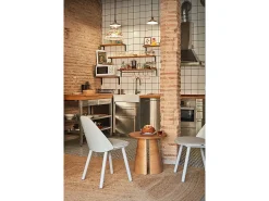 Mesa de sala de estar em madeira natural Ø50 h50 cm