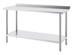 Mesa de Trabalho de Cozinha SucceBuy, Mesa de Trabalho em Aço Inoxidável 60.96x152.4 cm, Comercial