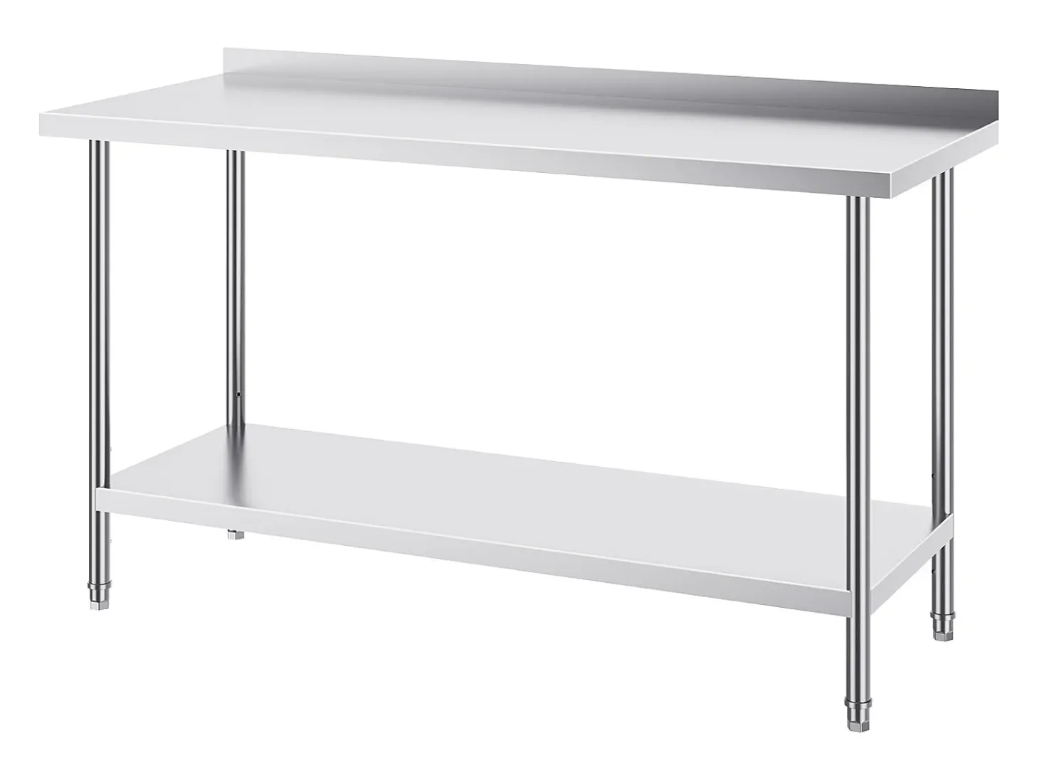 Mesa de Trabalho de Cozinha SucceBuy, Mesa de Trabalho em Aço Inoxidável 60.96x152.4 cm, Comercial