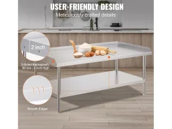 Mesa de Trabalho de Cozinha SucceBuy 76x152 cm para Preparação Comercial de Alimentos para Restaurante