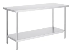 Mesa de Trabalho de Cozinha SucceBuy 61 x 152 x 86 cm, Posto de Trabalho Alimentar Comercial