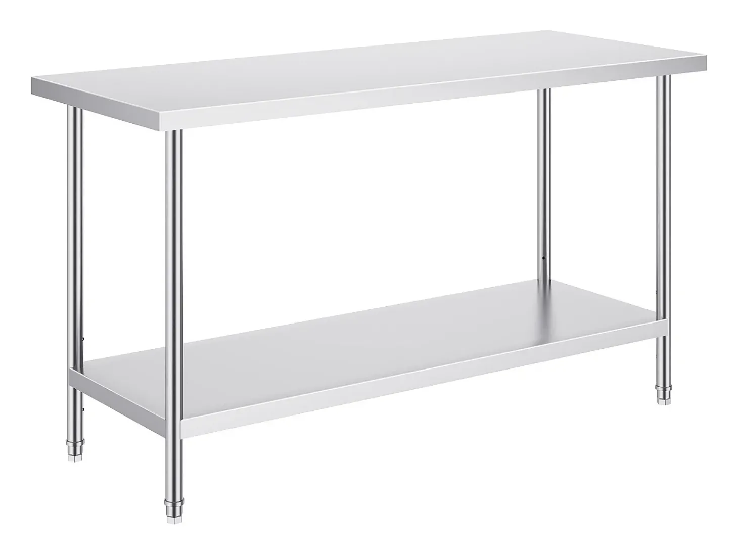 Mesa de Trabalho de Cozinha SucceBuy 61 x 152 x 86 cm, Posto de Trabalho Alimentar Comercial