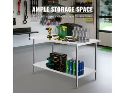 Mesa de Trabalho de Cozinha SucceBuy 76.2x152.4x86.36 cm, Posto de Trabalho Alimentar Comercial