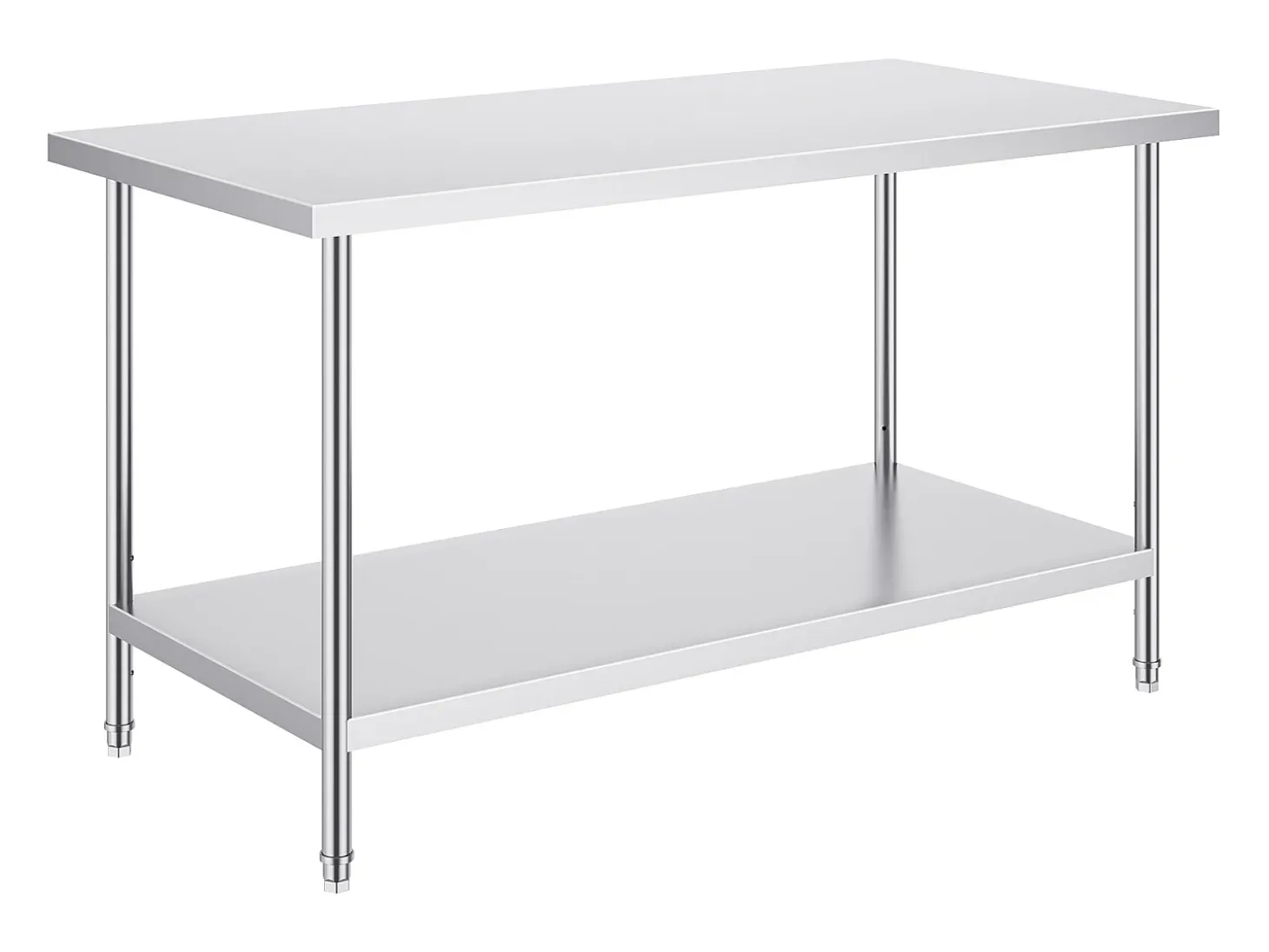 Mesa de Trabalho de Cozinha SucceBuy 76.2x152.4x86.36 cm, Posto de Trabalho Alimentar Comercial