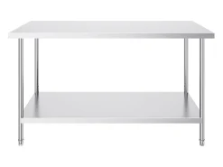 Mesa de Trabalho de Cozinha SucceBuy 76.2x152.4x86.36 cm, Posto de Trabalho Alimentar Comercial