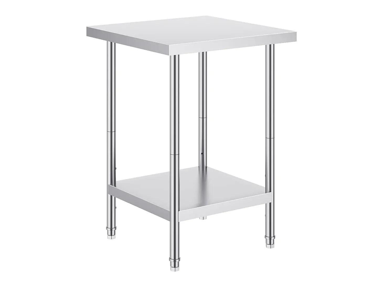 Mesa de Trabalho de Cozinha SucceBuy 60.96x60.96x86.36 cm, Posto de Trabalho Alimentar Comercial