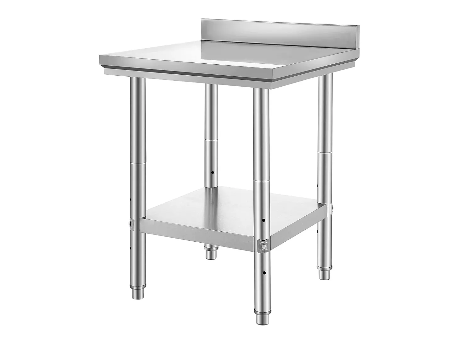 Mesa de Trabalho de Cozinha em Aço Inoxidável SucceBuy, Mesa de Preparação de Alimentos 60.96x60.96 cm