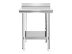 Mesa de Trabalho de Cozinha em Aço Inoxidável SucceBuy, Mesa de Preparação de Alimentos 60.96x60.96 cm