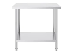 Mesa de Trabalho de Cozinha SucceBuy 60.96x91.44x86.36 cm, Mesa de Preparação de Trabalho em Aço Inoxidável