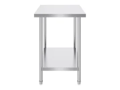 Mesa de Trabalho de Cozinha SucceBuy 60.96x91.44x86.36 cm, Mesa de Preparação de Trabalho em Aço Inoxidável