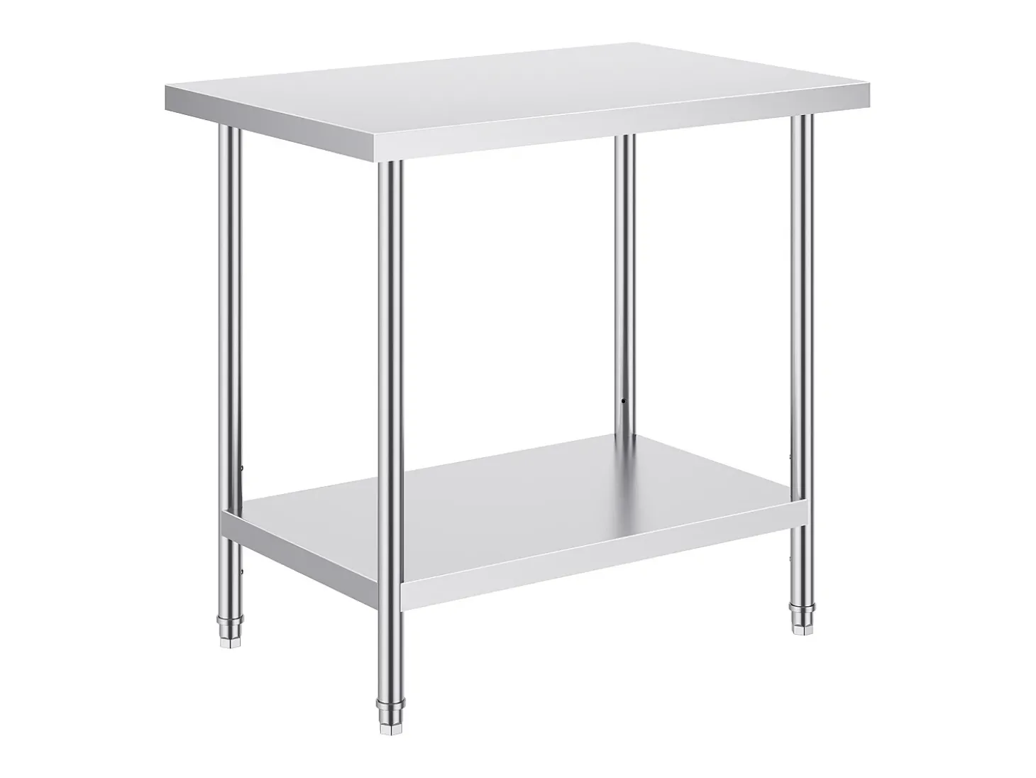 Mesa de Trabalho de Cozinha SucceBuy 60.96x91.44x86.36 cm, Mesa de Preparação de Trabalho em Aço Inoxidável