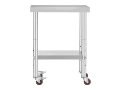 Mesa de Trabalho de Cozinha SucceBuy 30.48x60.96 cm | Mesa de Preparação Comercial com 4 Rodas