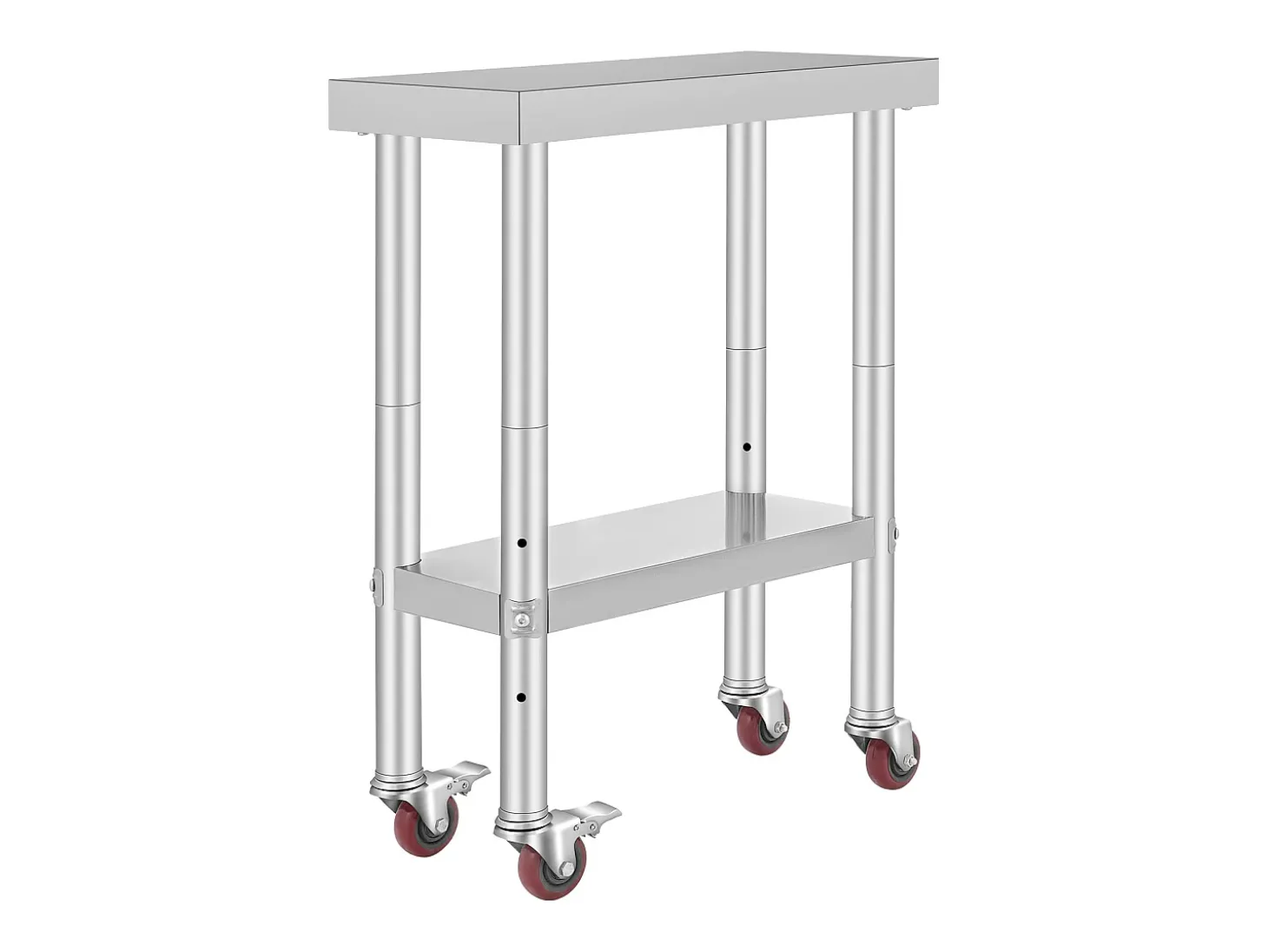 Mesa de Trabalho de Cozinha SucceBuy 30.48x60.96 cm | Mesa de Preparação Comercial com 4 Rodas