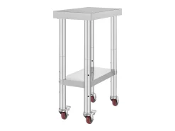 Mesa de Trabalho de Cozinha SucceBuy 30.48x60.96 cm | Mesa de Preparação Comercial com 4 Rodas