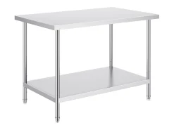 Mesa de Trabalho de Preparação em Aço Inoxidável SucceBuy, 762 x 1219 x 864 mm, Estação de Trabalho Comercial para Alimentos