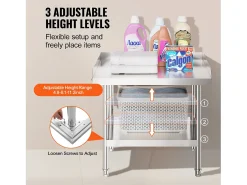 Mesa de Trabalho em Aço Inoxidável SucceBuy, 610 x 711 x 660 mm, Mesa de Preparação de Alimentos Comercial para Restaurante